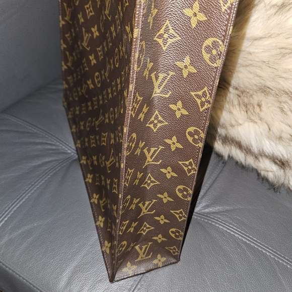 Louis Vuitton LV Hand Bag Sac Plat Brown Monogram W/ Randonnee Pouch - Picture 11 of 16